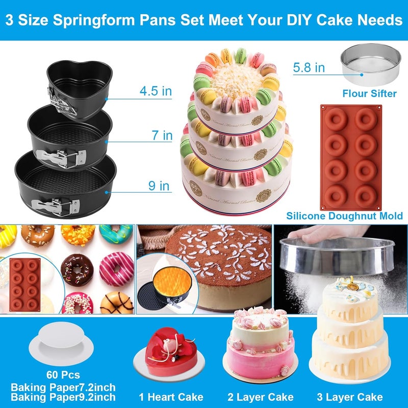 Ranchitel Cake Decorating Kit, 730 Pcs Cake Pop Kit Cake Decorating Supplies with Cake Carrier Holder Springform Pan Sets Toolbox Organizer Turntable Piping Bags Tips Chocolate Molds for Beginner Professional - Image 2